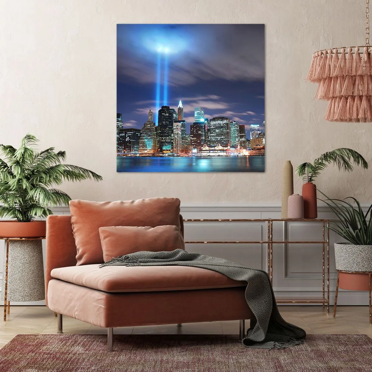 Impression sur toile - Image sur toile - Atteindre le ciel avec la lumière - 40x40 cm