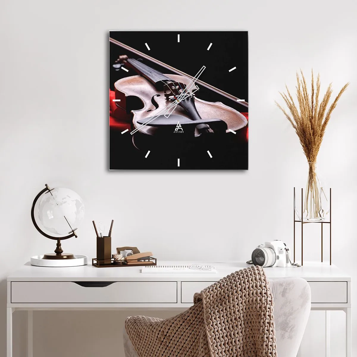 Horloge murale - Pendule murale - Musique des sentiments - 40x40 cm