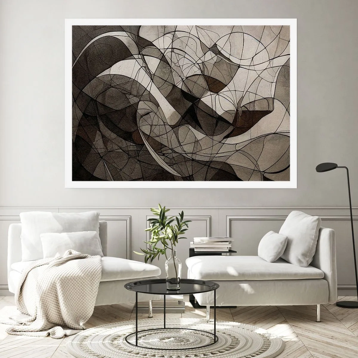 Affiche - Poster - Motif abstrait dans des tons marron et terreux - 100x70cm - Circulation des couleurs de la terre - Décoration murale moderne pour le salon et la chambre ARTTOR