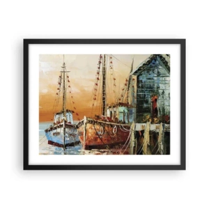 Affiche dans un cadre noir - Poster - Retour tranquille - 50x40 cm