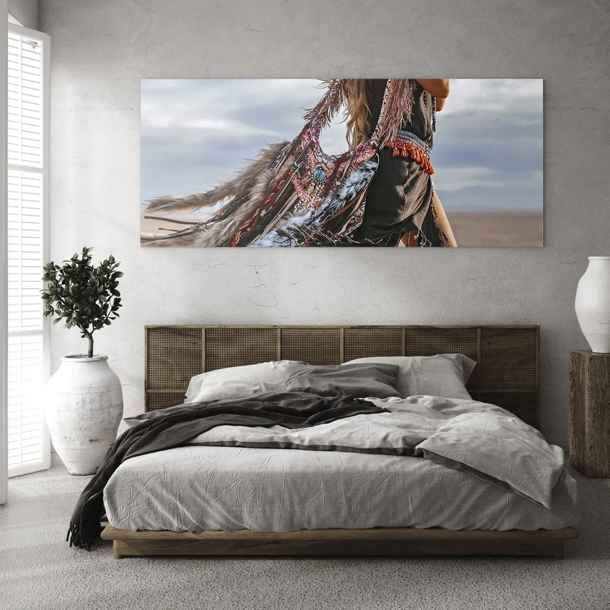 Impression sur verre - Image sur verre - La fille du chaman - 90x30 cm