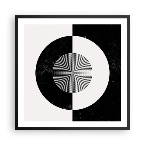Affiche dans un cadre noir - Poster - Harmonie de noir et blanc - 60x60 cm
