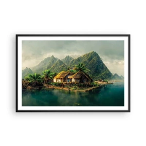 Affiche dans un cadre noir - Poster - Paradis tropical - 91x61 cm