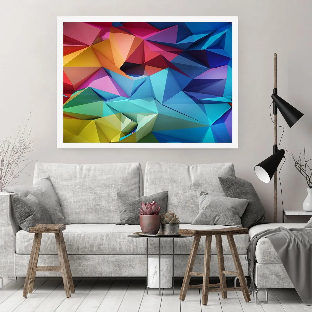 Affiche - Poster - Origami arc-en-ciel - 91x61 cm