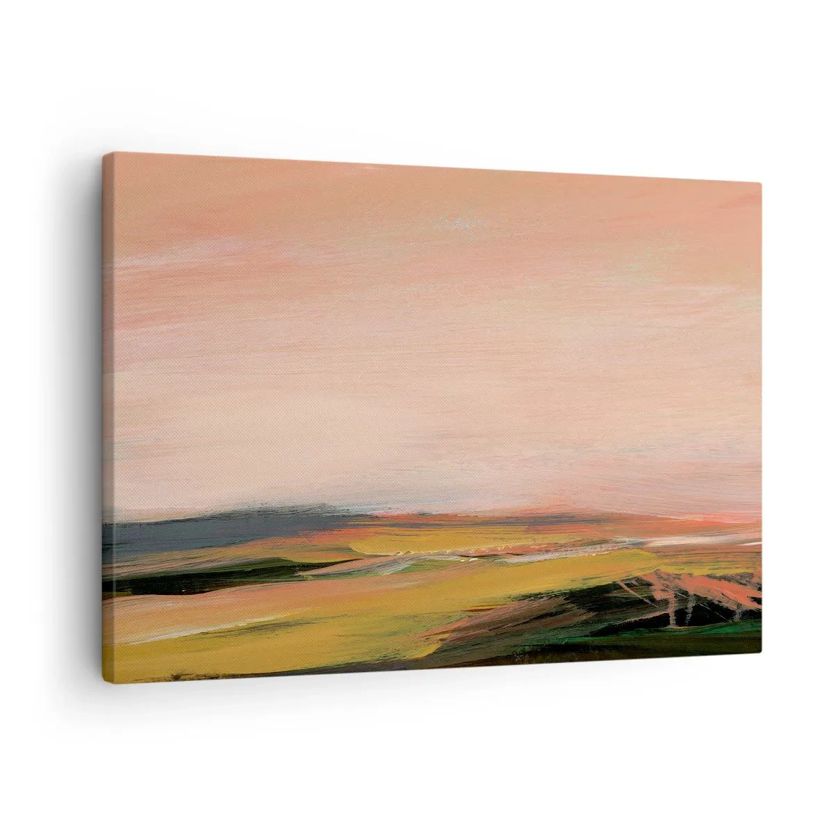 Impression sur toile - Image sur toile - Un paysage aux tons roses et dorés - 70x50cm - Dans les tons de roses - Décoration murale moderne pour le salon et la chambre ARTTOR