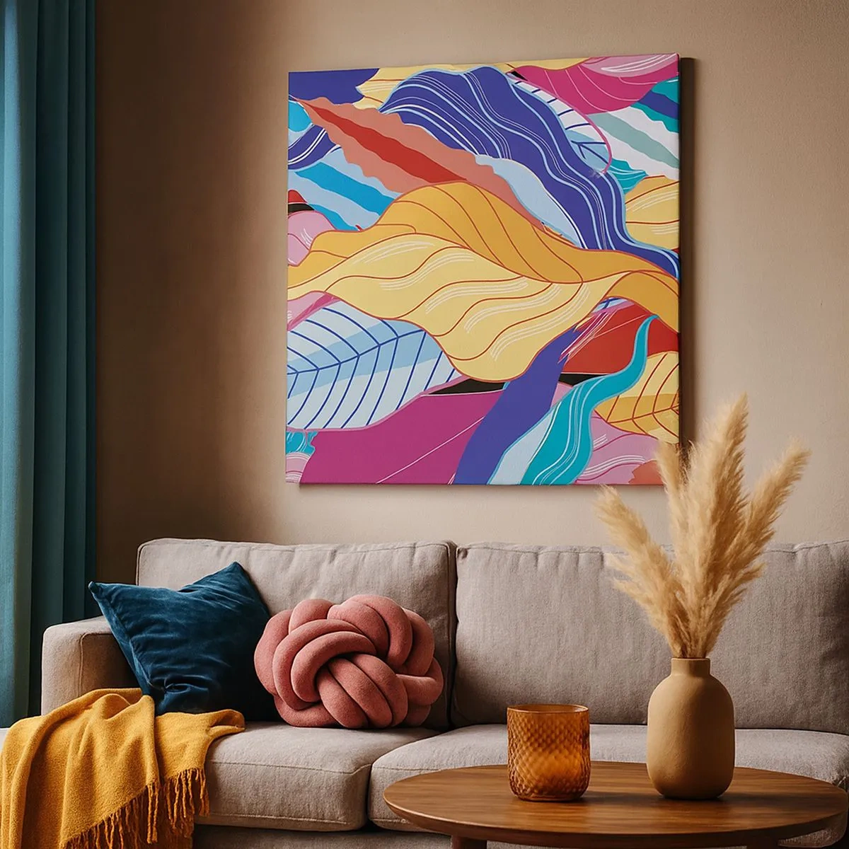 Impression sur toile - Image sur toile - Un désordre coloré - 30x30 cm