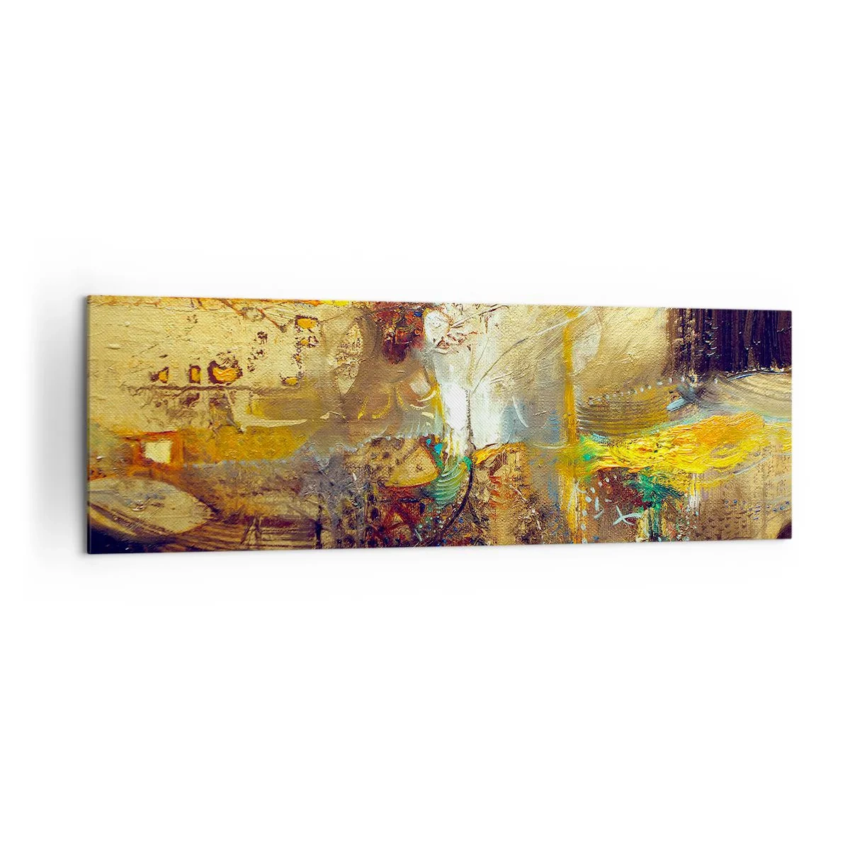 Impression sur toile - Image sur toile - Nature morte abstraite aux couleurs chaudes - 160x50cm - Froid, tiède, chaud - Décoration murale moderne pour le salon et la chambre ARTTOR