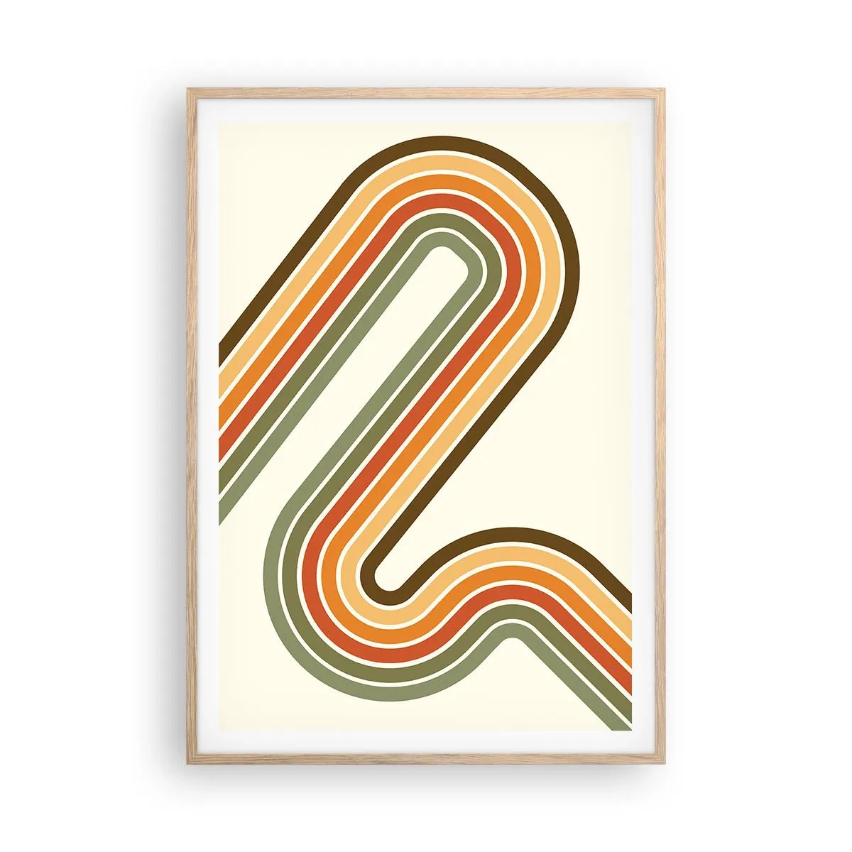 Affiche dans un chêne clair - Poster - En zig zag vers le but - 70x100 cm