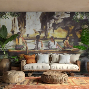 Papier peint sur mesure Autocollant Deluxe - Dans un paradis polynésien - Voyages, Paysage, Rivière