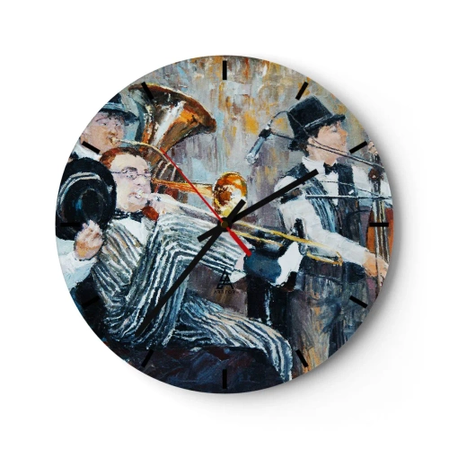 Horloge murale - Pendule murale - Un groupe de jazz d'un point de vue artistique - 30x30cm - C'est tout le Jazz - Décoration murale moderne pour le salon, la cuisine et la chambre ARTTOR