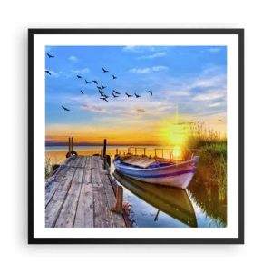 Affiche dans un cadre noir - Poster - Au revoir, à demain - 60x60 cm