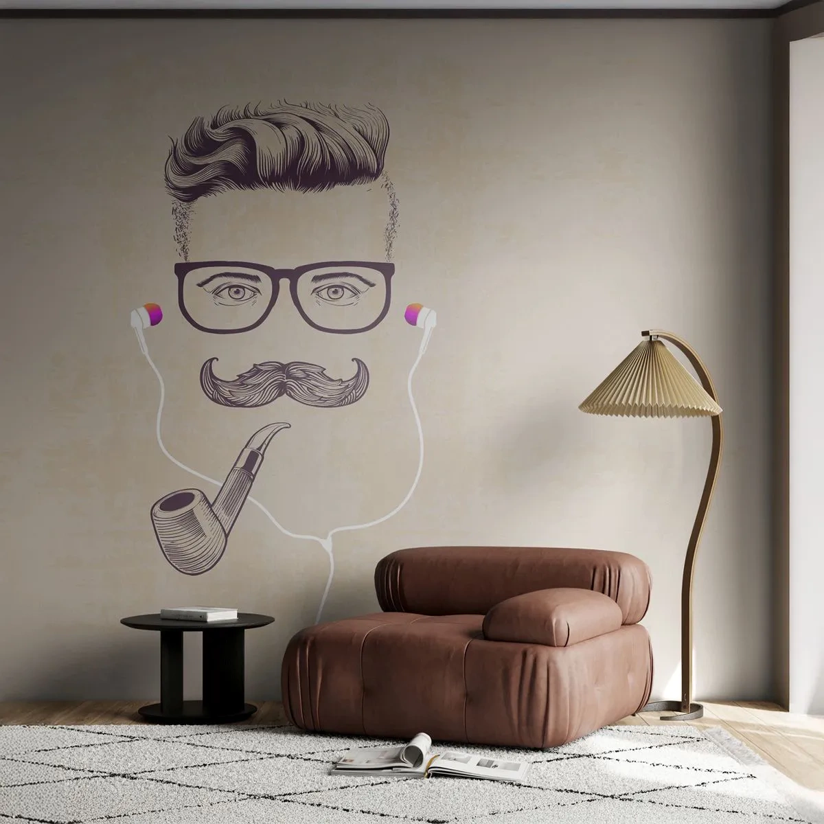 Papier Peint Autocollant Deluxe Sticker - Un vrai homme? - Homme, Abstraction, Tuyau - 250x175 cm