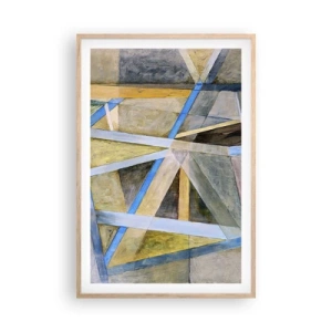 Affiche dans un chêne clair - Poster - Tout droit ou en diagonale ? - 61x91 cm