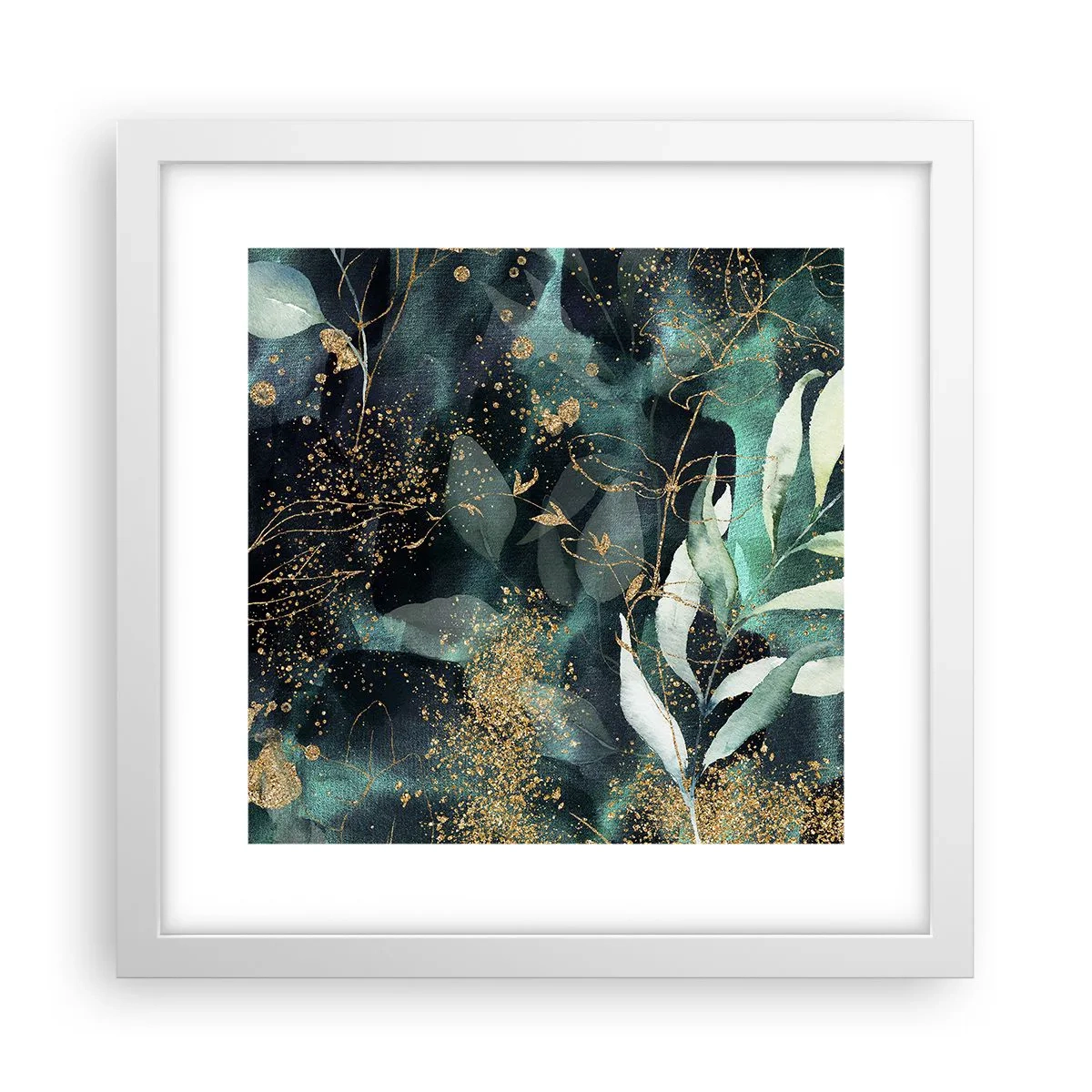 Affiche dans un cadre blanc - Poster - Jardin magique - 30x30 cm