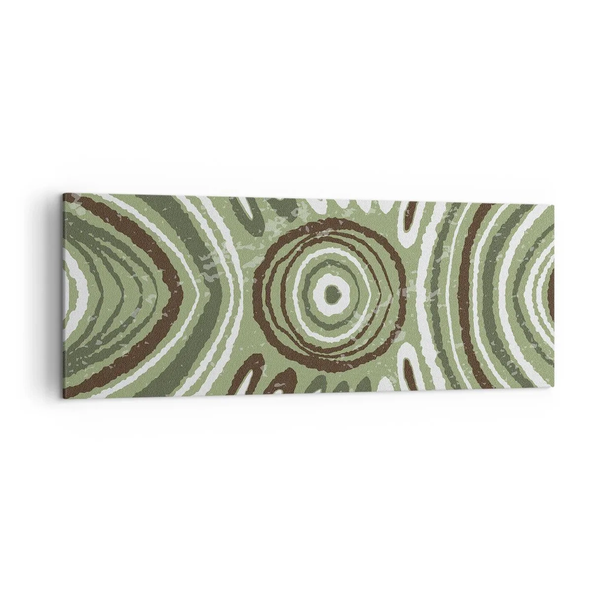 Impression sur toile - Image sur toile - Motifs abstraits dans les tons de vert et de marron - 140x50cm - Une explosion d'émotions - Décoration murale moderne pour le salon et la chambre ARTTOR