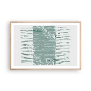 Affiche dans un chêne clair - Poster - Abstraction de la mer - 91x61 cm