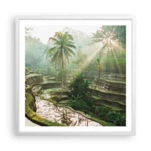 Affiche dans un cadre blanc - Poster - Grandir au soleil - 60x60 cm