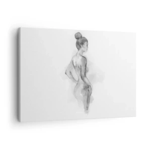 Impression sur toile - Image sur toile - Croquis à l'aquarelle d'une silhouette féminine - 70x50cm - Belle comme une peinture - Décoration murale moderne pour le salon et la chambre ARTTOR