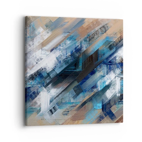 Impression sur toile - Image sur toile - Diagonale de bleus - 30x30 cm