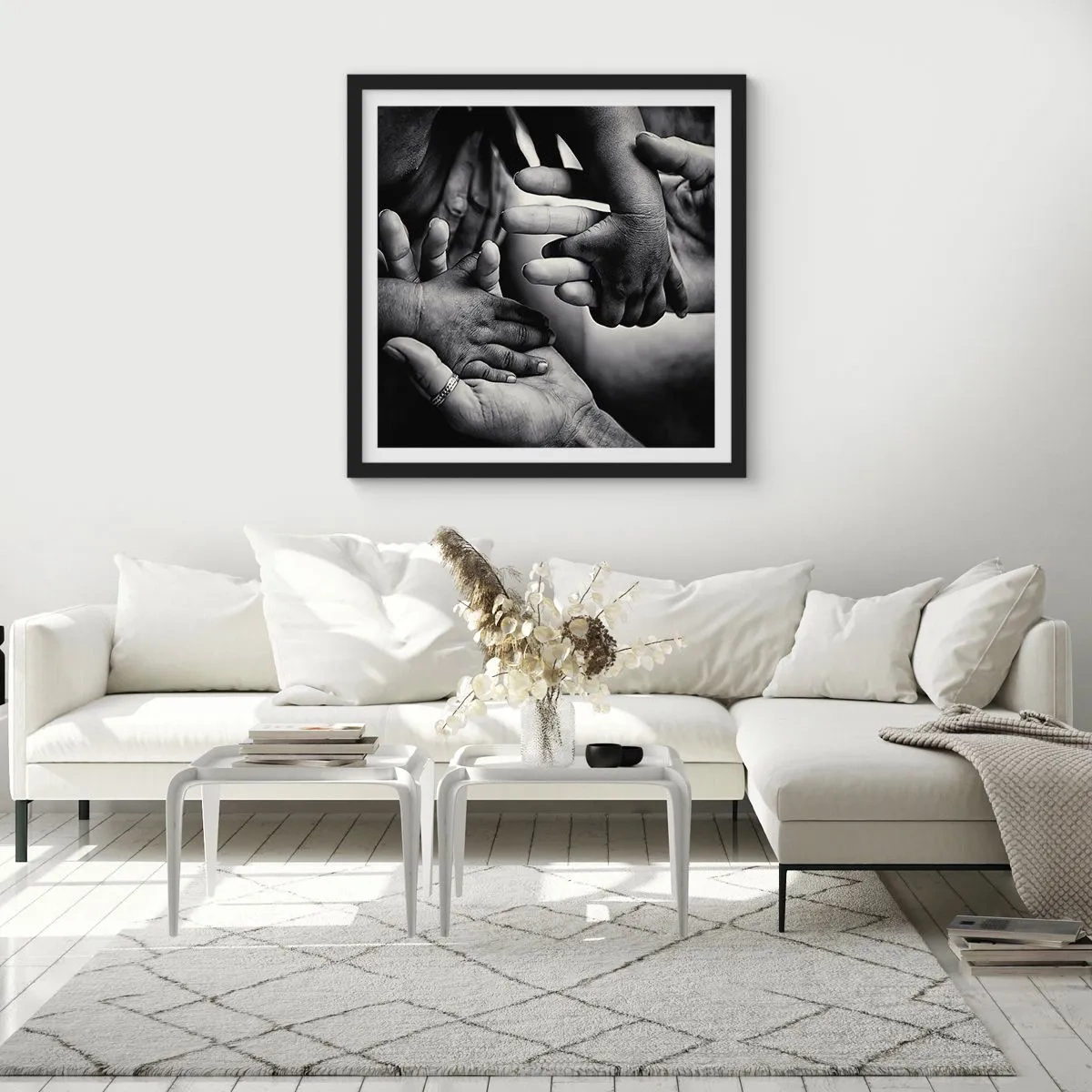 Affiche dans un cadre noir - Poster - Être humain - 40x40 cm