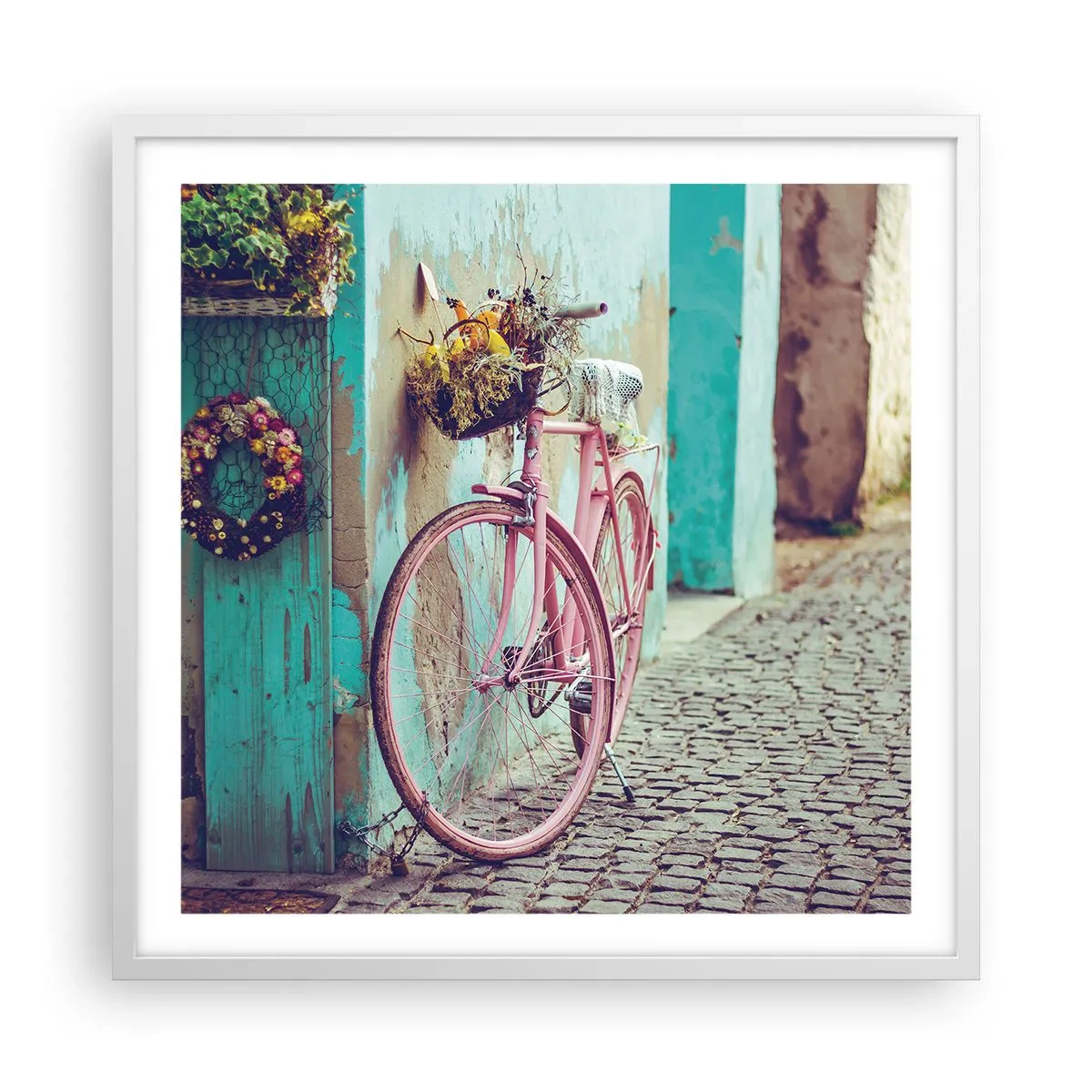 Affiche dans un cadre blanc - Poster - Je reviens tout de suite - 60x60 cm