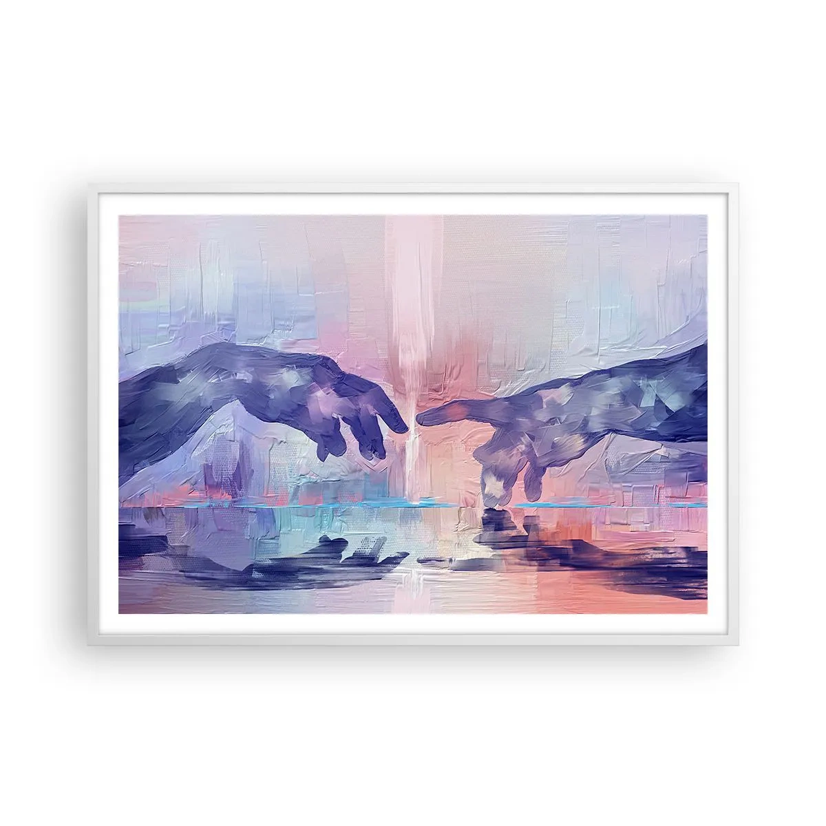 Affiche dans un cadre blanc - Poster - Divine étincelle de vie - 100x70 cm