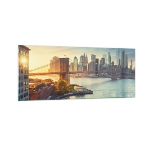 Impression sur verre - Image sur verre - L'aube de la grande ville - 100x40 cm