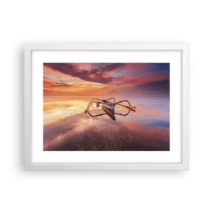 Affiche dans un cadre blanc - Poster - Le calme d'une soirée tropicale - 40x30 cm
