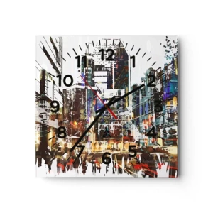 Horloge murale - Pendule murale - Une ville chatoyante - 30x30 cm