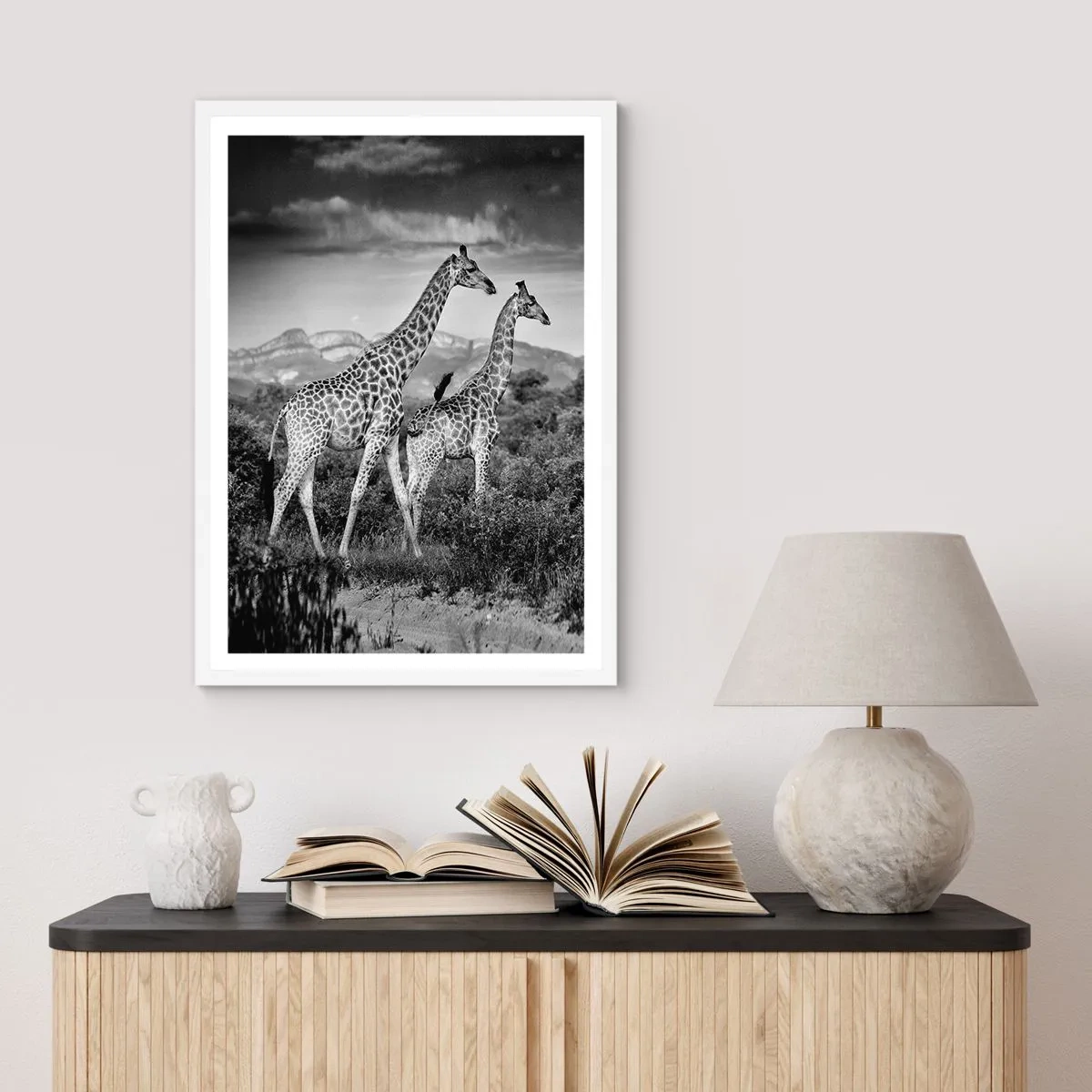 Affiche dans un cadre blanc - Poster - Hautes sphères en Afrique - 40x50 cm