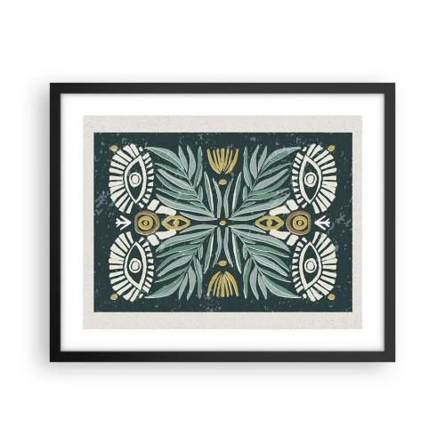 Affiche dans un cadre noir - Poster - Comme une découpe folklorique - 50x40 cm