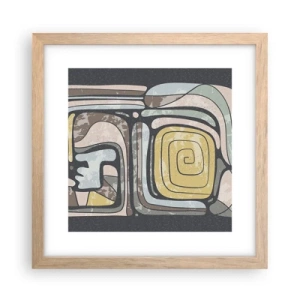 Affiche dans un chêne clair - Poster - L'abstraction dans l'esprit précolombien - 30x30 cm