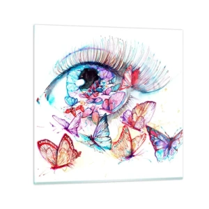 Impression sur verre - Image sur verre - Charme des yeux de conte de fées - 60x60 cm