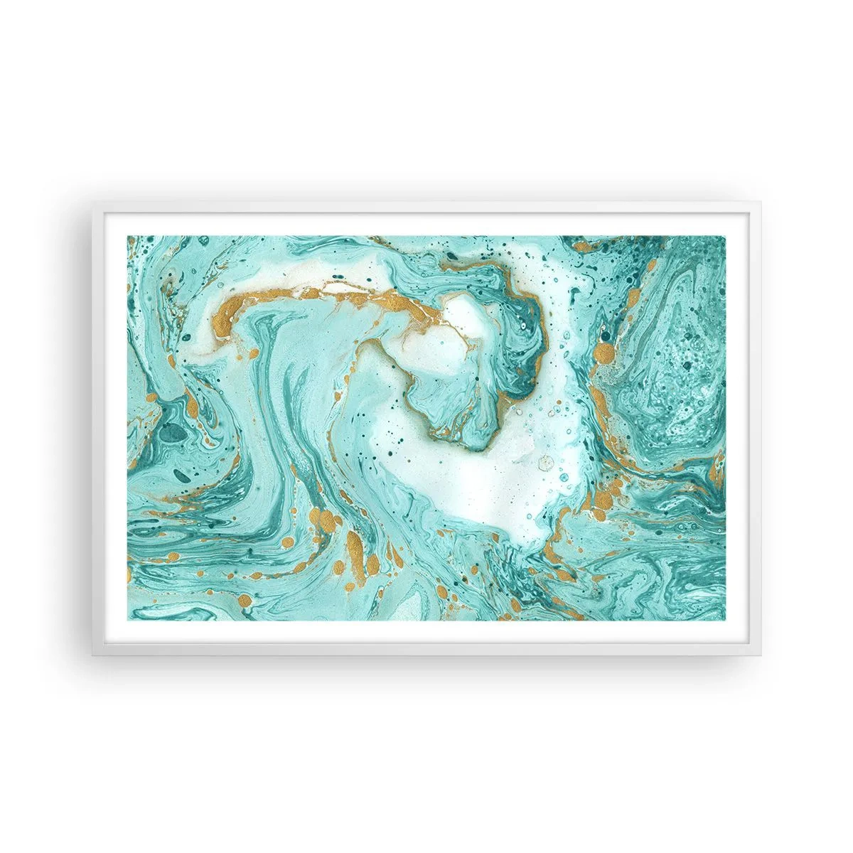 Affiche dans un cadre blanc - Poster - Sous la grande vague de l'ère Edo - 91x61 cm