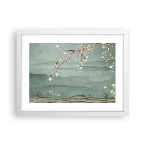 Affiche dans un cadre blanc - Poster - Printemps oh c'est toi - 40x30 cm