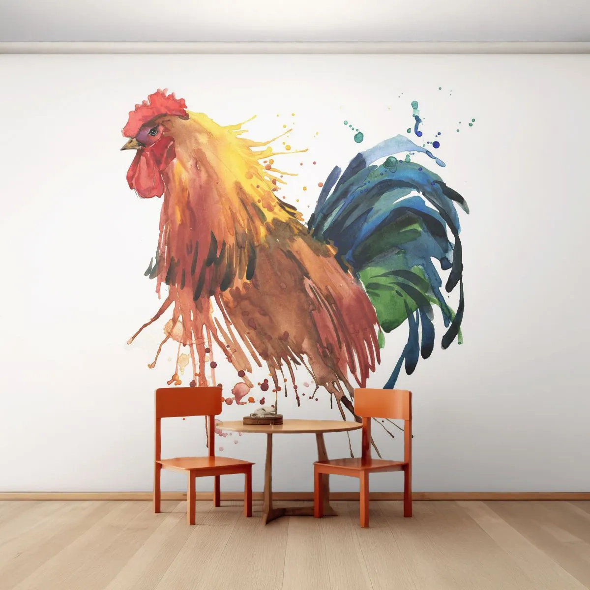 Papier Peint Photo Premium Canvas - Robe royale, fierté royale - Coq, Graphique, Reproduction - 250x175 cm