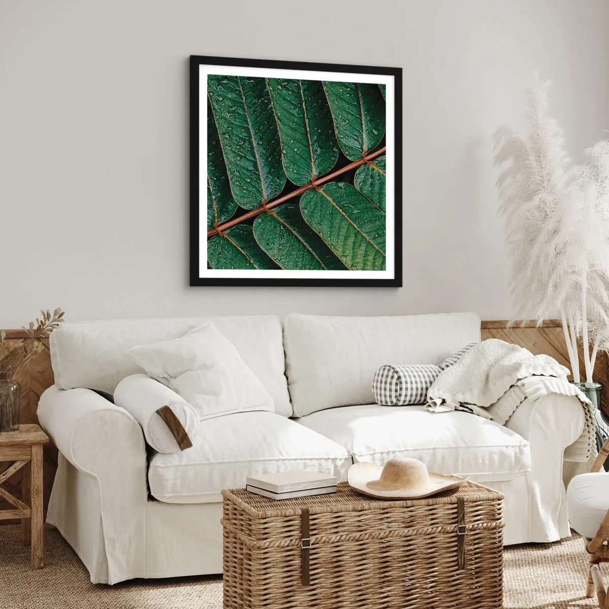 Affiche dans un cadre noir - Poster - Au rythme de la verdure - 30x30 cm