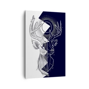 Impression sur toile - Image sur toile - Géométrie et nature dans une composition symbolique - 80x120cm - La lutte et l'unité des contraires - Décoration murale moderne pour le salon et la chambre ARTTOR