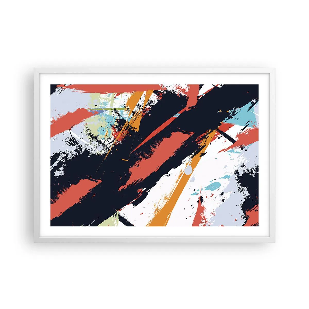 Affiche dans un cadre blanc - Poster - Composition dynamique - 70x50 cm