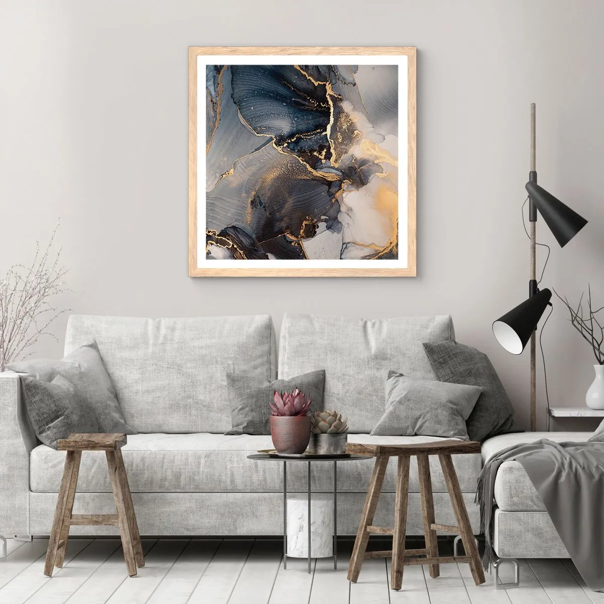 Affiche dans un chêne clair - Poster - La vie de la pierre - 40x40 cm