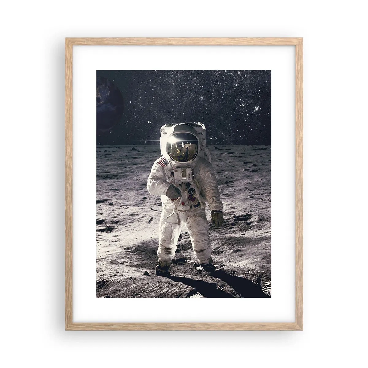 Affiche dans un chêne clair - Poster - Salutations de la lune - 40x50 cm