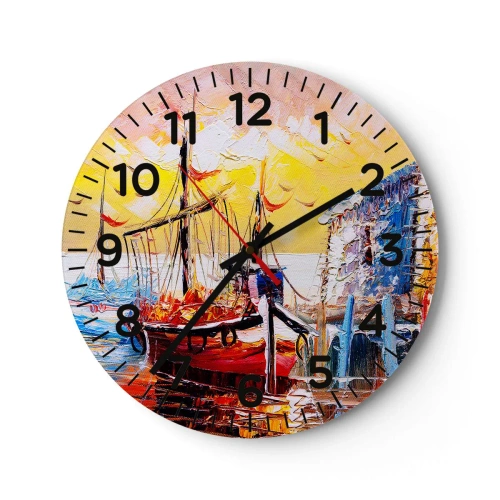 Horloge murale - Pendule murale - Bon retour - 40x40 cm