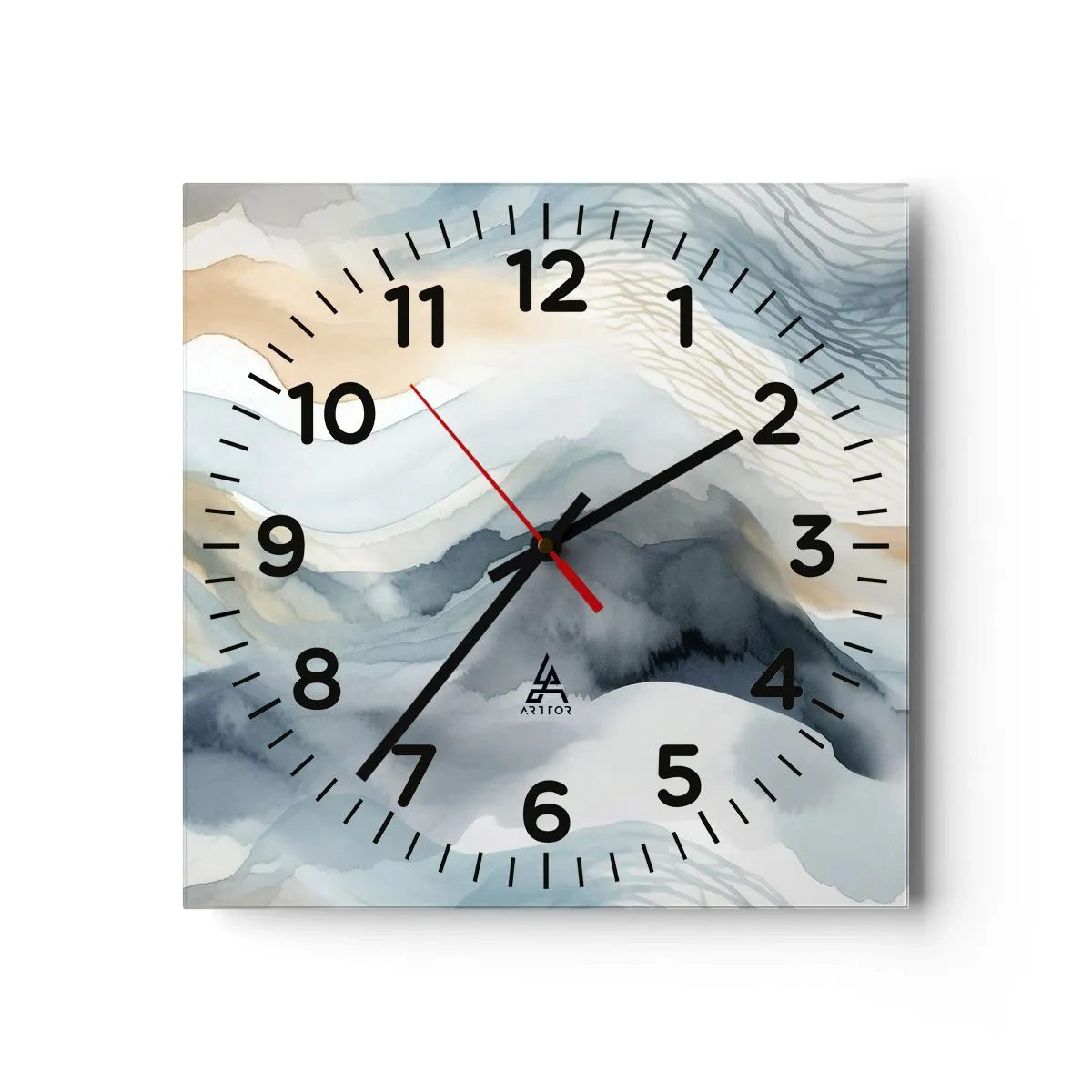 Horloge murale - Pendule murale - Abstraction enneigée et brumeuse - 30x30 cm