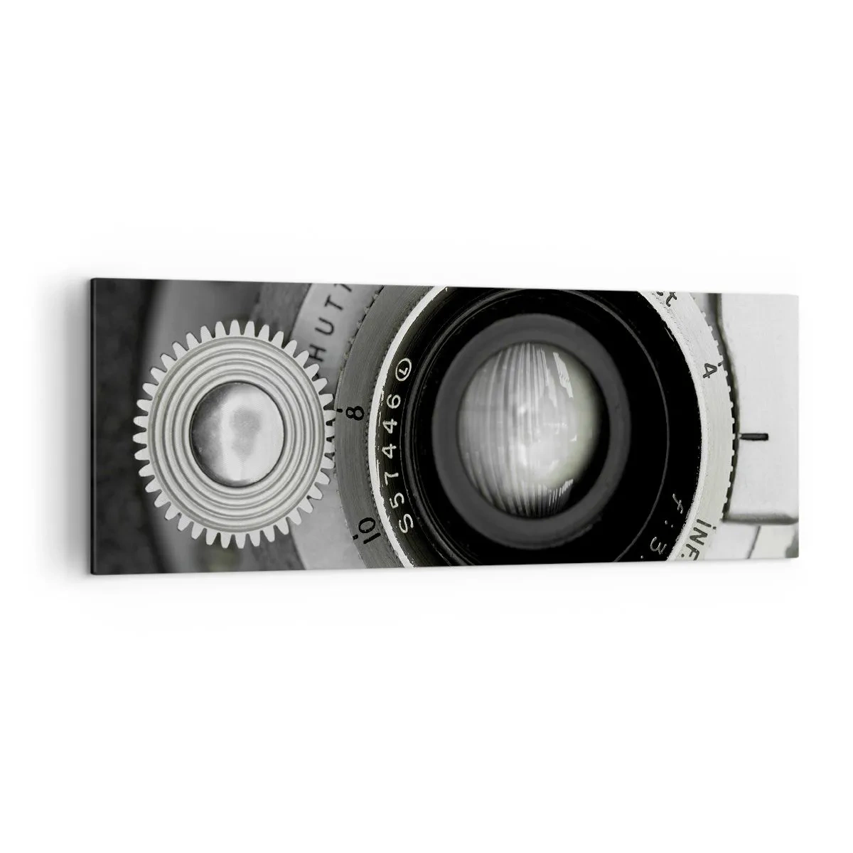 Impression sur toile - Image sur toile - L'objectif d'un vieil appareil photo - 140x50cm - Histoire d'Hollywood - Décoration murale moderne pour le salon et la chambre ARTTOR