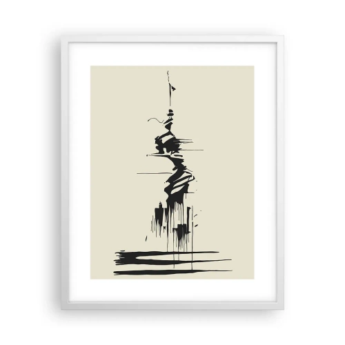 Affiche dans un cadre blanc - Poster - Abstraction hâtive - 40x50 cm