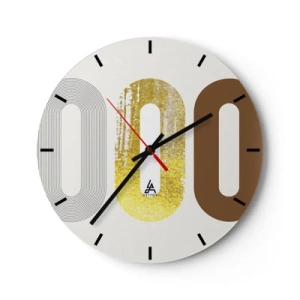 Horloge murale - Pendule murale - Une composition abstraite de formes géométriques et de textures - 30x30cm - Ooo! - Décoration murale moderne pour le salon, la cuisine et la chambre ARTTOR