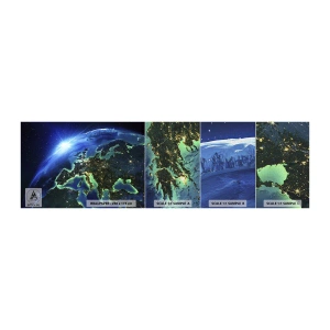 Échantillon de Papier Peint Premium Canvas - Europe pétillante - Cosmos, Planète Terre, Continents - 100x30 cm