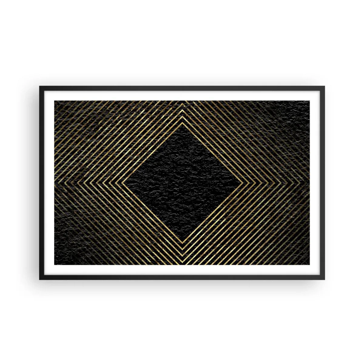 Affiche dans un cadre noir - Poster - Géométrie dans un style glamour - 91x61 cm