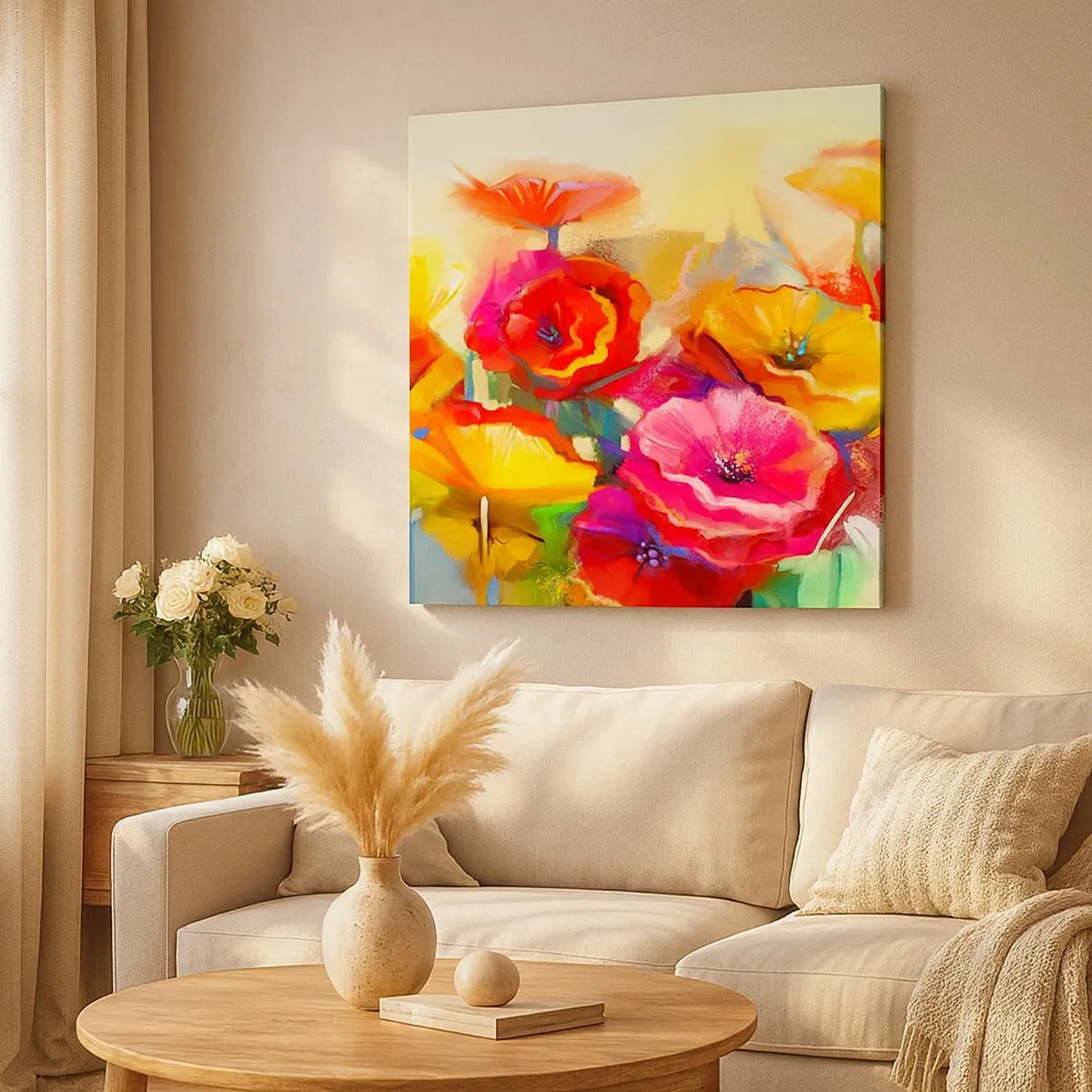 Impression sur toile - Image sur toile - Pas seulement rouge - 30x30 cm