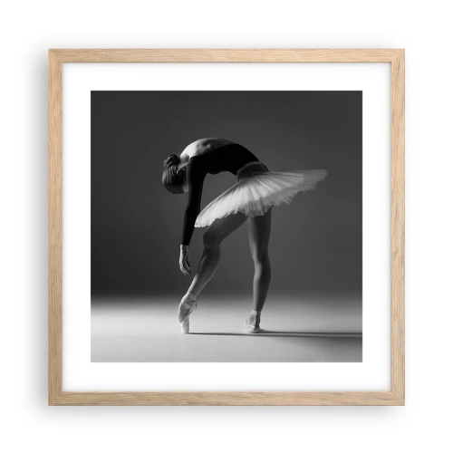 Affiche dans un chêne clair - Poster - Belle ballerine - 40x40 cm